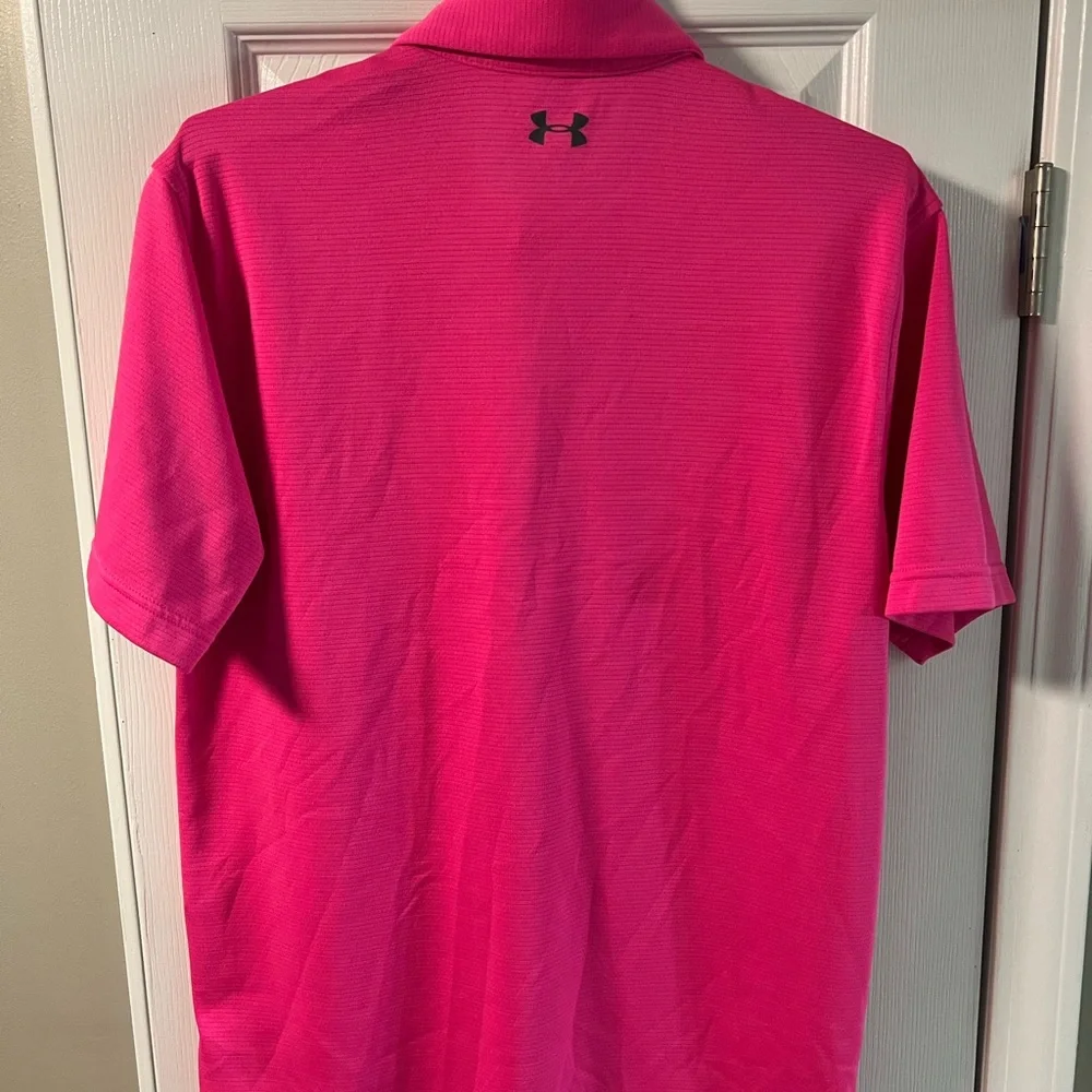 Under Armour Men's Bright Pink Polo Shirt - Picture 2 of 3